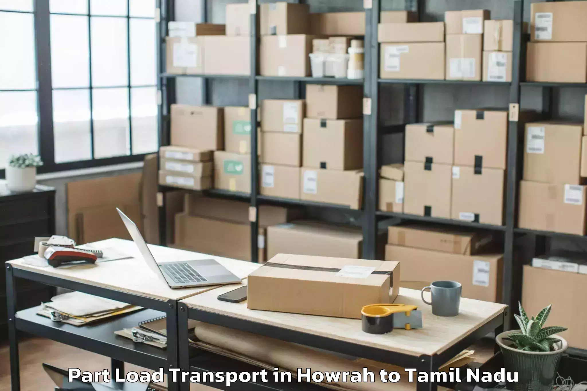 Top Howrah to Manappakkam Part Load Transport Available